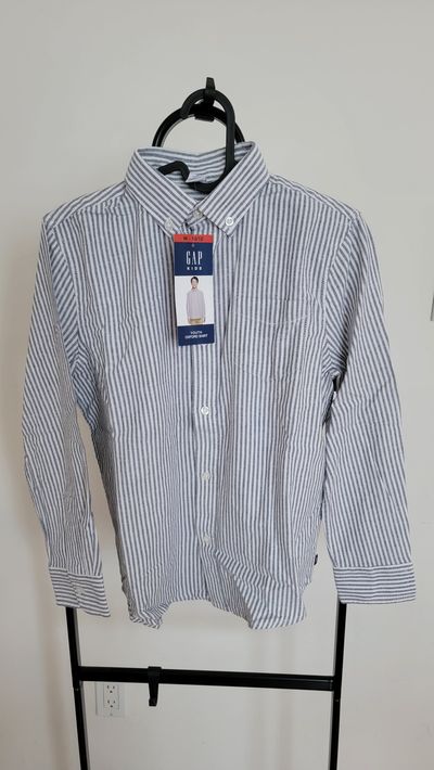 Gap NWT Long Sleeve Oxford Stripe Shirt 10-12