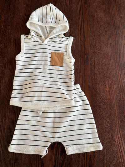 Terry cloth short and cutoff set  18 Months