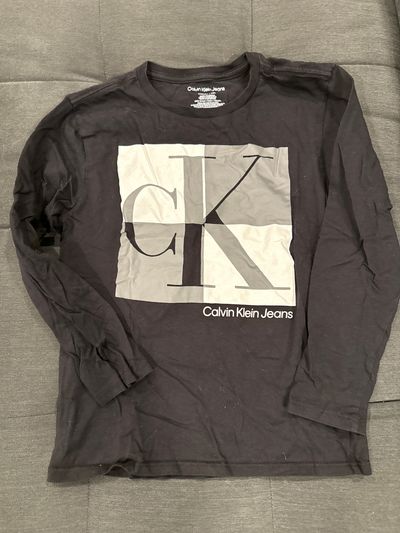 Calvin Klein Jeans Black long sleeve CK shirt 7-8
