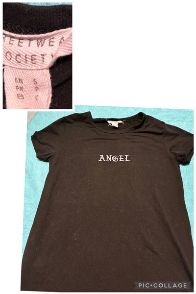 Streetwear society black long tee Angel long black tee Junior S - 2