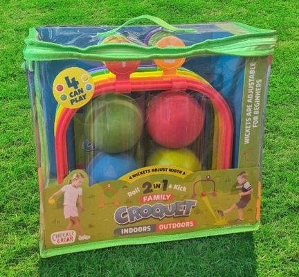 Chuckle & Roar 2 in 1 Croquet Set New Roll & Kick