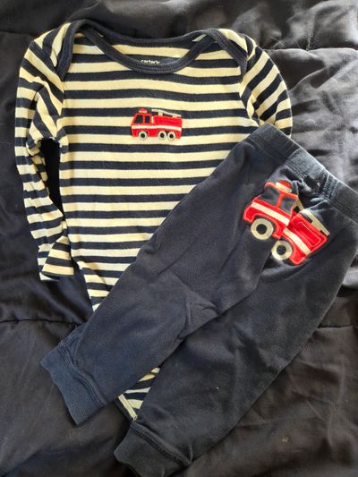 Carters 2 piece outfit fire truck  18 Months