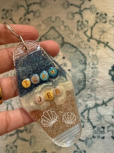 Handmade The summer I turned pretty team Jeremiah blue & yellow keychain