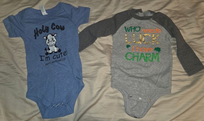 Set of 2 Boys onesies 12-18M The Blue one is new never worn 12-18 Months