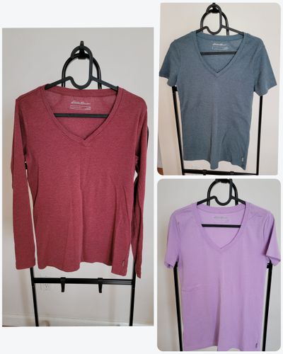Eddie Bauer Bundle 2 Short Sleeve and 1 Long Sleeve Tops Women's - M