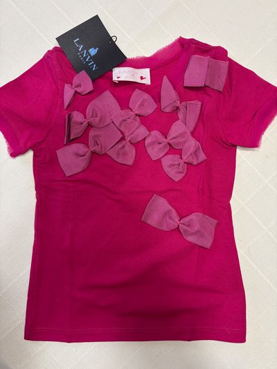 NEW - Lanvin Petite - fushia top with bows size 4 4T