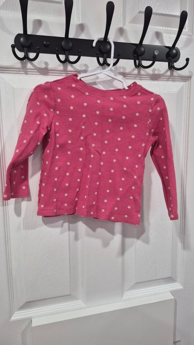 Old Navy thermal pink dot top 3T