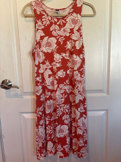 Old Navy size L Tall Orange floral print sleeveless dress Women's - L
