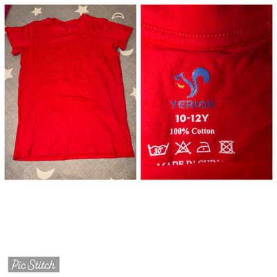 Yeriok Short sleeve red shirt 10-12