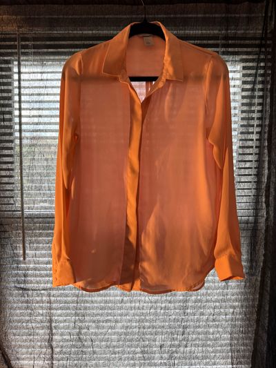 H&M Light Peach Colored LS Blouse Junior L - 8