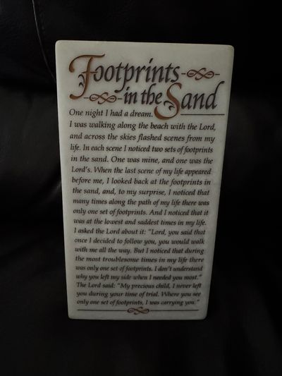 Abbey Press Footprints in the Sand  Marble Plaque