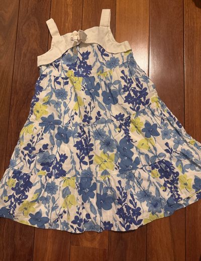 Jeannie and Jack white blue flower dress  4T