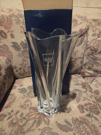 Brand New in Box Mikasa Vase 14 in Pacific Wave Taken out of box for photo