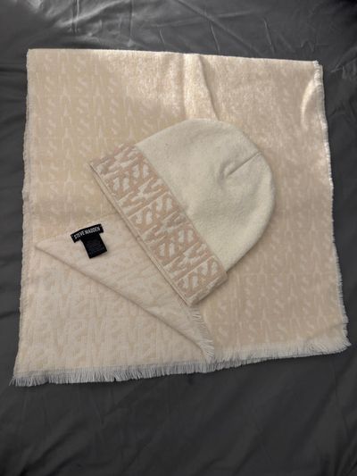 Steve Madden Beige Scarf and Hat Set