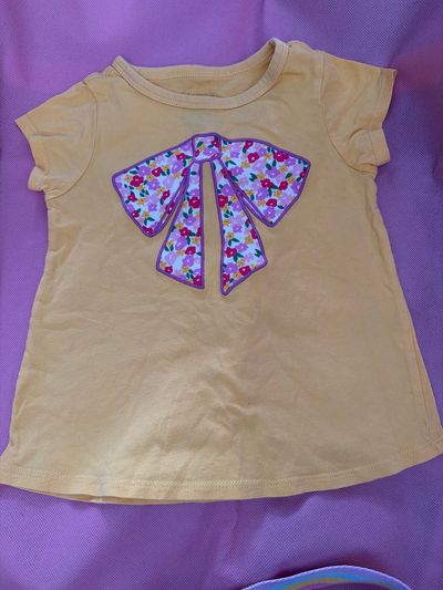 First Impressions Yellow Floral Bow Top  4T