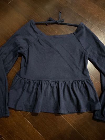 Place Girls navy blue long sleeve shirt. Size 5/6 5T/5