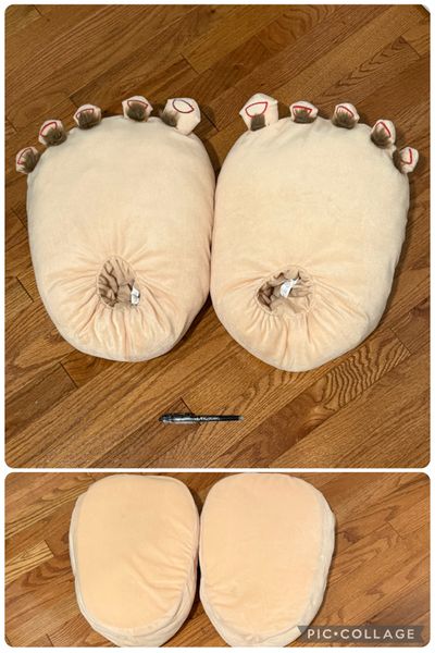 Novelty Slippers OSFM, hairy toe slippers- great gag gift! EUC, fits kids to adult