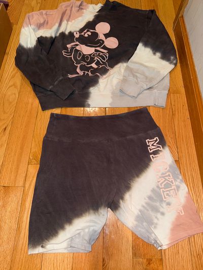 Disney Mickey Mouse Tie dye sweatshirt and bike shorts set Women's - M
