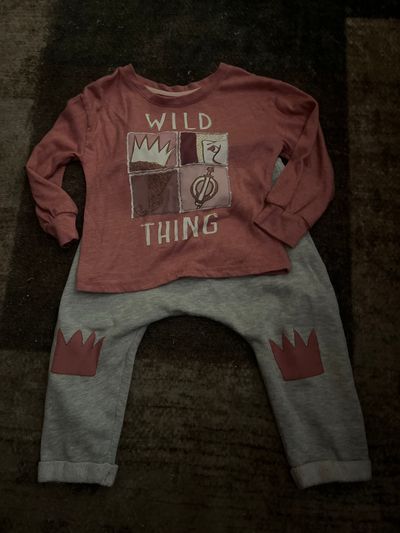 Matching outfit. Long sleeve and pants size 2t Where the wild things are 2T