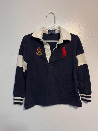 Polo Ralph Lauren Navy Long Sleeve Polo Shirt 3T