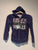 Justice Navy Blue fleece hoodies zip up Girls can change the world 7-8
