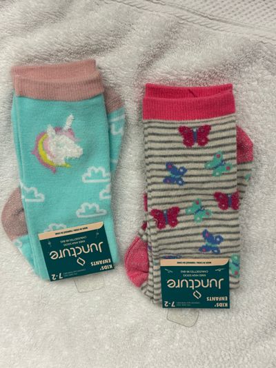 2 Pairs Brand New Girls Socks Size 7-2 2 Pairs Brand New Girls Socks Size 7-2
