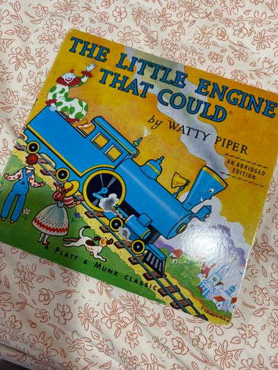 The little engine that could Has writing on back cover from baby shower
