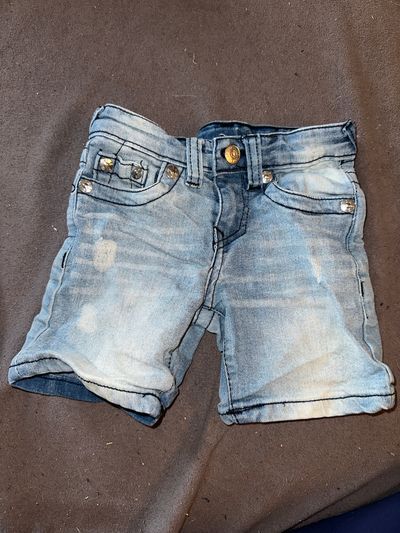True Religion Light blue distressed denim shorts 2T