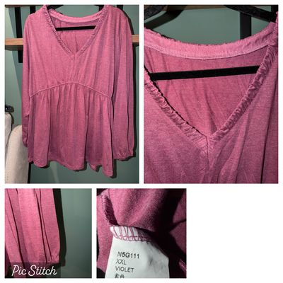 Violet Long sleeve vneck shirt Women's XXL 18