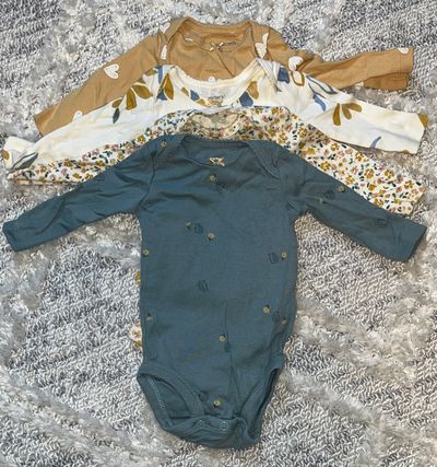 Carters long sleeve bodysuits lot of 4 Excellent condition. SFPF home 3 Months