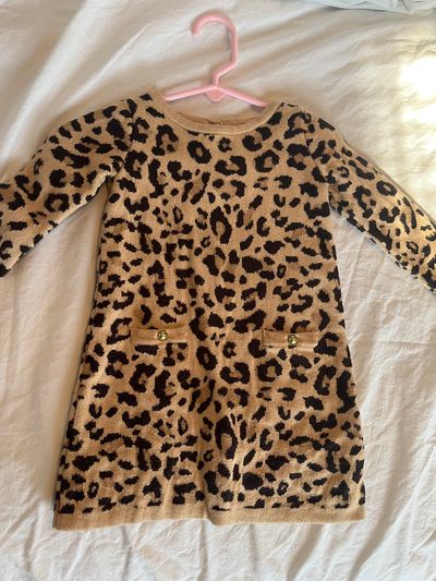 Janie and Jack cheetah print sweater dress Great condition  SFPF home 18-24 Months