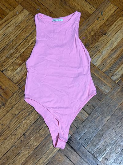 Zara seamless bodysuit pink sz s  Junior S - 3