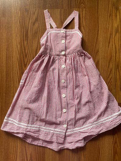 Polo Ralph Lauren Red Seersucker Dress 6T/6