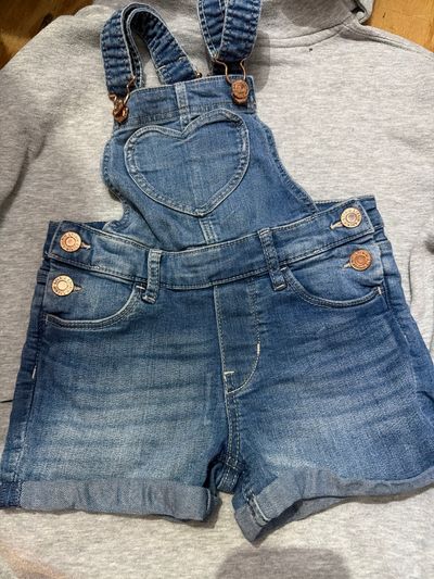 &Denim Heart Overalls Size 4/5 4T