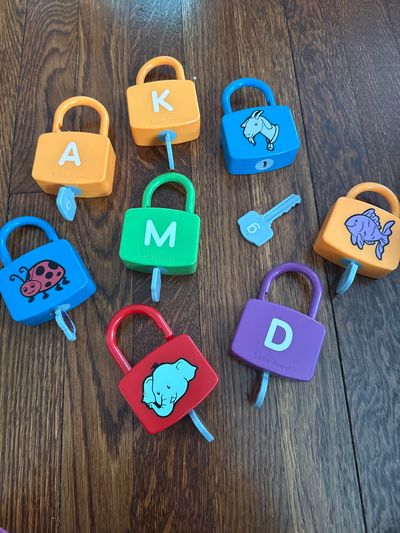 Lakeshore Learning Locks uppercase lowercase letters only letters shown