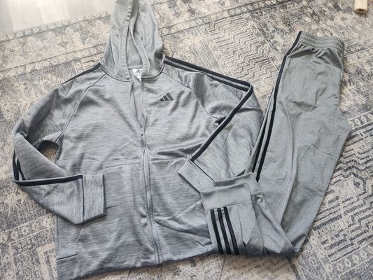 Adidas size 18/20 Grey warmup set Soft  set 14-16