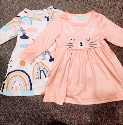 Yanyl 2 long sleeve, polyester/spandex dresses 9-12 Months