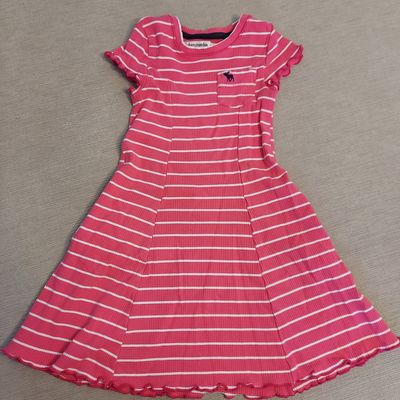 Abercrombie Pink and white striped dress 5T