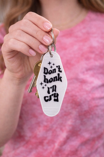 Etsy NEW don't honk I'll cry mint green motel keychain