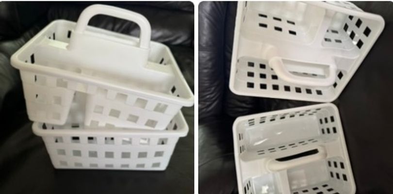 Tote Caddy White Storage Tote Caddy- 2pcs