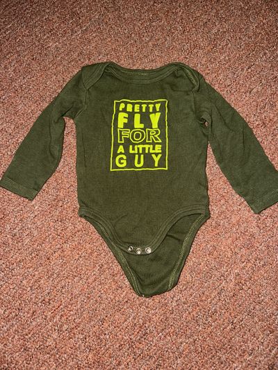 Bloomin' Baby dark green fly for a little guy long sleeve onesie 6-9 Months