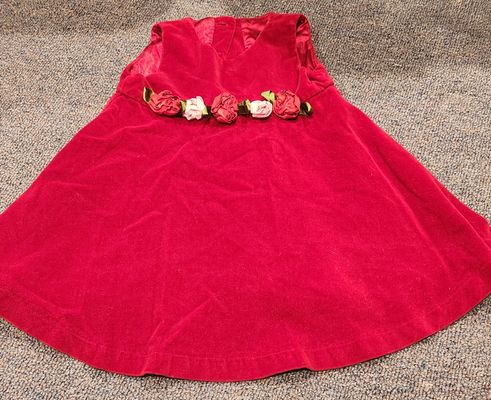 Childrens place Red velvet dress 18 Months