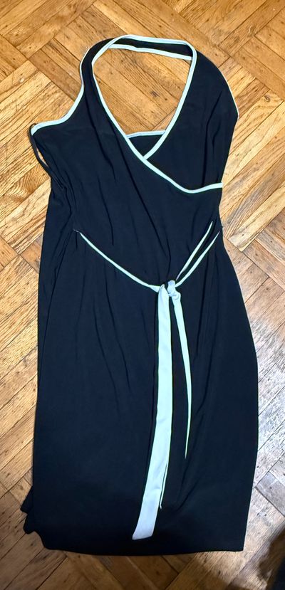 New cross over halter dress black white sz L  Women's - L