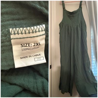 Overalls Wide leg - Green - Overalls - size 2X Women's 2X