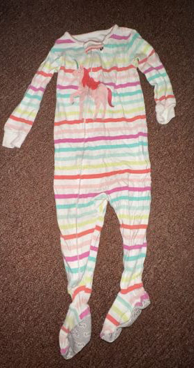 Simple Joy by Carter's striped unicorn footie pajamas 12 Months