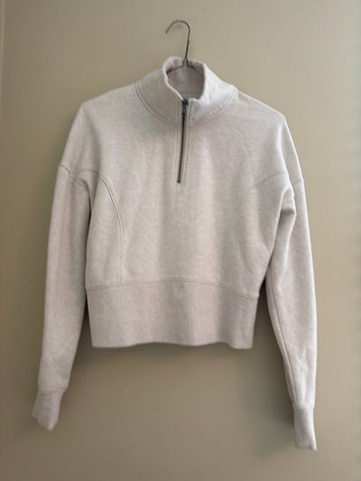 Universal Threads Beige Heather Quarter Zio Sweatshirt Junior L - 10