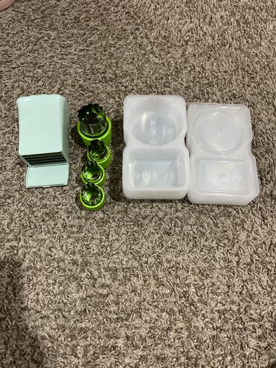 Various Strawberry sliver, shape cutters, 10 snack trays