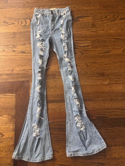 Aphrodite ripped Bell bottom jeans ripped on both Sides Junior S - 3