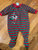 Disney Striped Mickey fleece with feet 0-3 Months