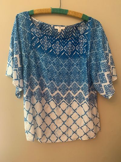 BLL Blue/White Dressy Top Women's - S